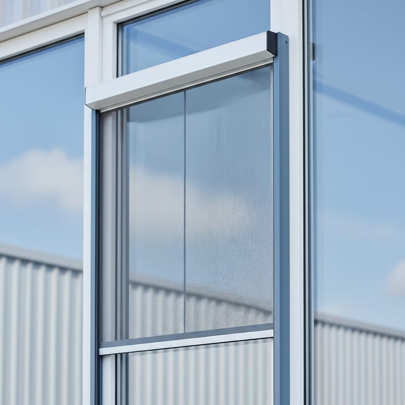 Ventana con mosquitera enrollable
